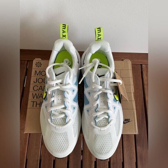 Nike Air Max Genome(GS) WHITE BLUE YELLOW Women 8.5/Big Kid 7Y(CZ4652-101) - Picture 4 of 13